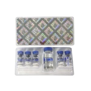 Open box with 5 vials TB-500 ZPHC, total 25 mg peptide (5 mg each)