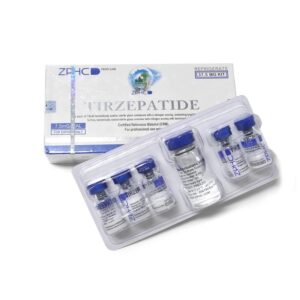 Open box with 5 vials Tirzepatide ZPHC, each 7.5 mg, total 37.5 mg peptide